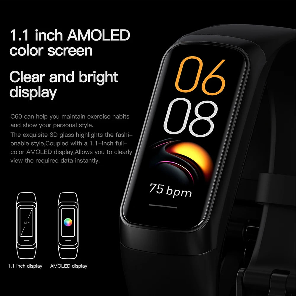 Fitness Smart Watch Body Temperature Monitor Workout Tracker