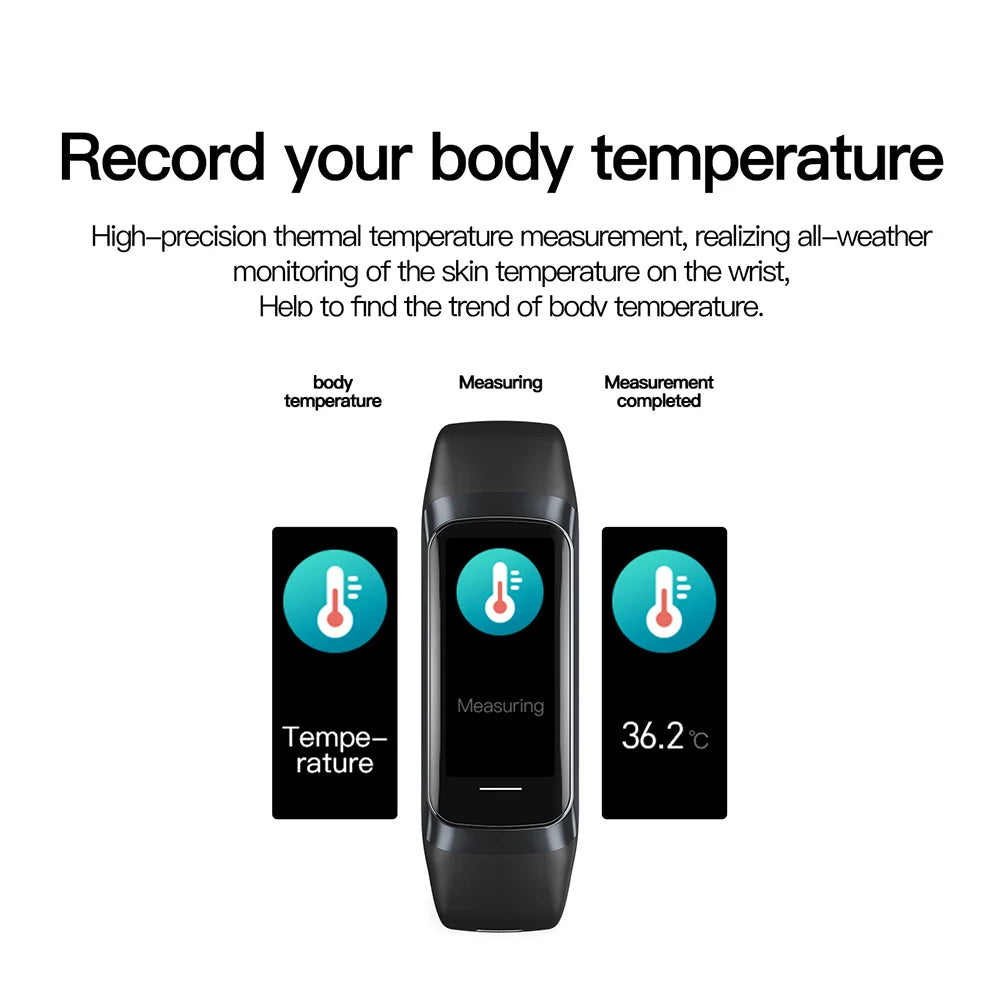 Fitness Smart Watch Body Temperature Monitor Workout Tracker